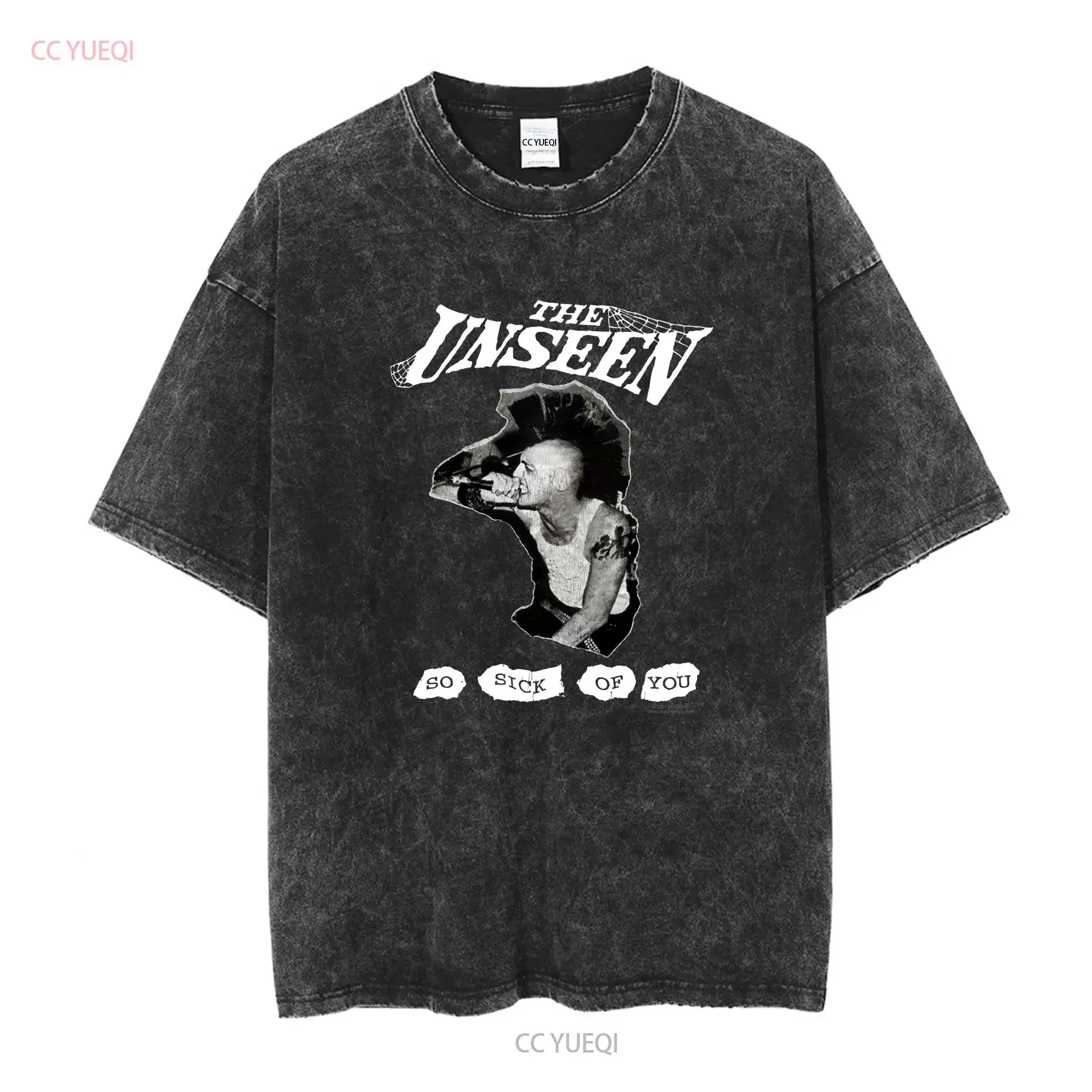 Reprinted The unseen band punk T Shirt rock TE5241 long or short sleeves vintage Washed Versatile Casual Stylish