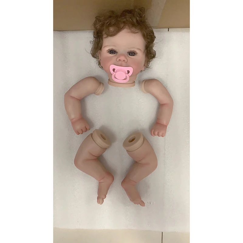 19inch Reborn Doll Kit Juliette with Rooted Hair Body and Eyes Already Painted Skin Visible Veins Bebe Reborn Doll Parts