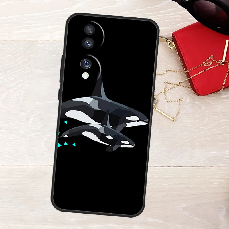 Killer Whale Case For Honor X9b X8b X9a X8a X6a X7a X7 X8 X9 Cover For Honor Magic 5 6 Pro 50 70 90 Lite