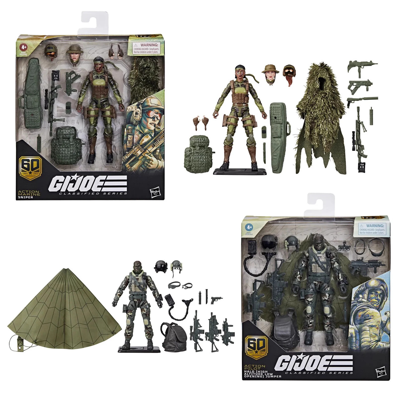 

Hasbro G.I.JOE Pilot Sniper Action Figure Collection Assembled Movable with Weapons Military Accessories Model Toy Kids Gifts