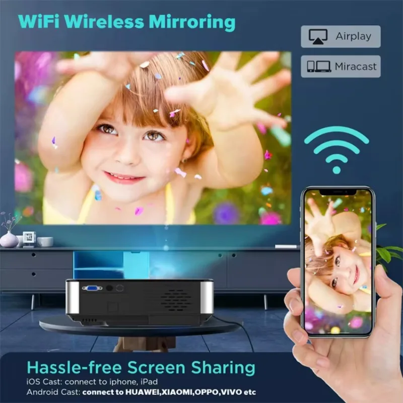 LCD Household Cinema Mini Projector Portable Smart Phone Wifi Androiod Beamer Led HD Mini Projectors Mobile Proyector