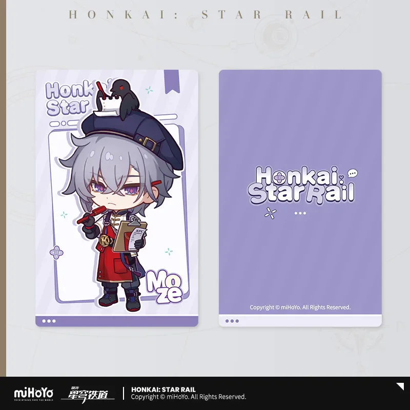 miHoYo Official Game Honkai Star Rail Q-version illustration Laser Collection Card Jiao qiu Feixiao Moze Ornament Cosplay Gifts