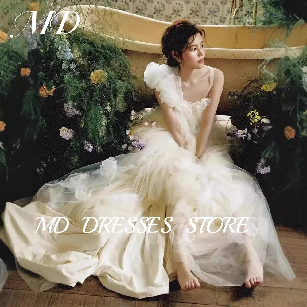 

MD Princess Morning Dress Wedding Dress Spaghetti Strap Korea Photoshoot Floor-Length Corset Garden Customized Bride Gowns 2025