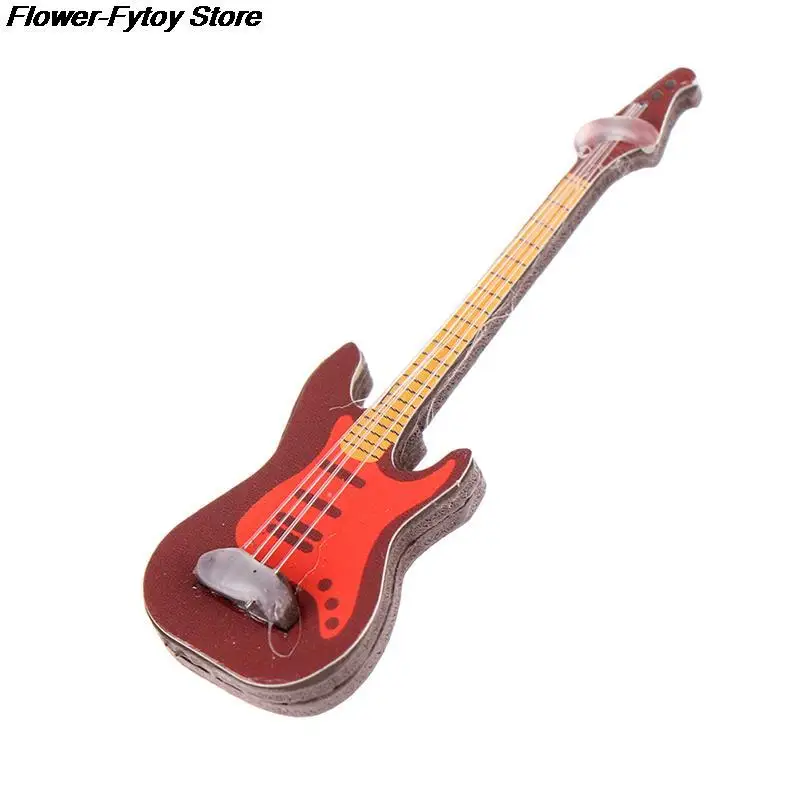 1:12 Dollhouse Miniature Music Instrument Electric Guitar For Kids Learning Educational Musical Toy House Decor Hot