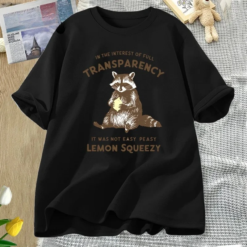 مضحك الراكون تي شيرت ليس من السهل Peasy الليمون Squeezy الراكون تي شيرت البقاء Trashy الجرافيك المرأة تيز الصيف الشارع الشهير Y2K