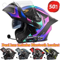 SOMAN Modular Helmet Flip Full Face Motorcycle Helmet Dual Visor Lens Racing Casco casque moto approved 오토바이핼멧