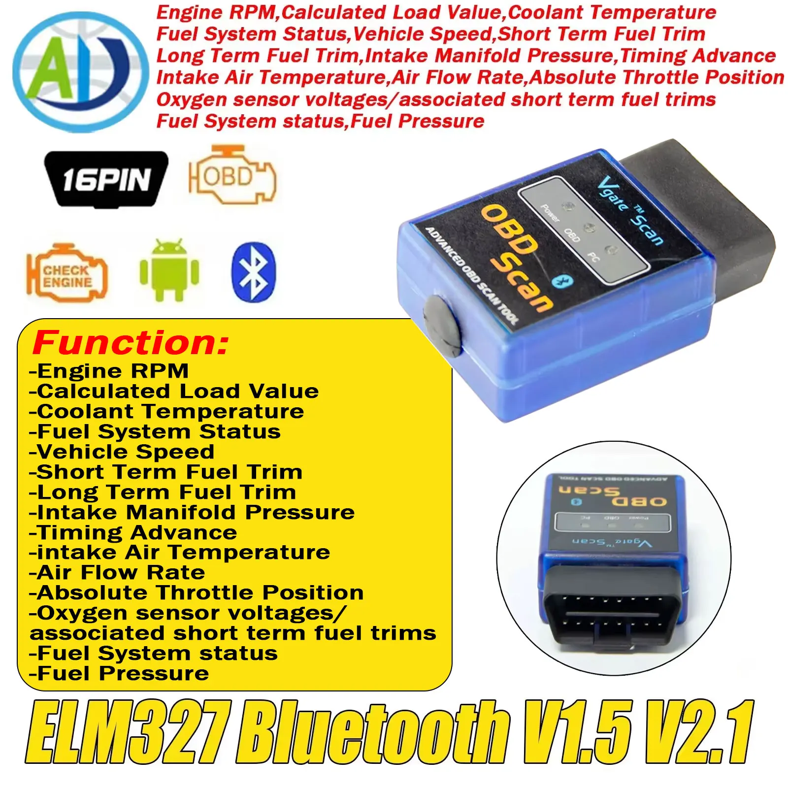 

ELM327 Bluetooth сканер OBD сканер инструмент для Android/Windows XP/7/8 автоматический инструмент сканирования OBDII считыватель кодов двигателя автомобильный диагностический инструмент
