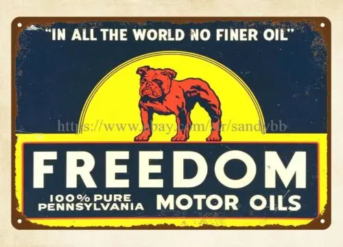 bull dog Freedom Motor Oils metal tin sign decorate your garage