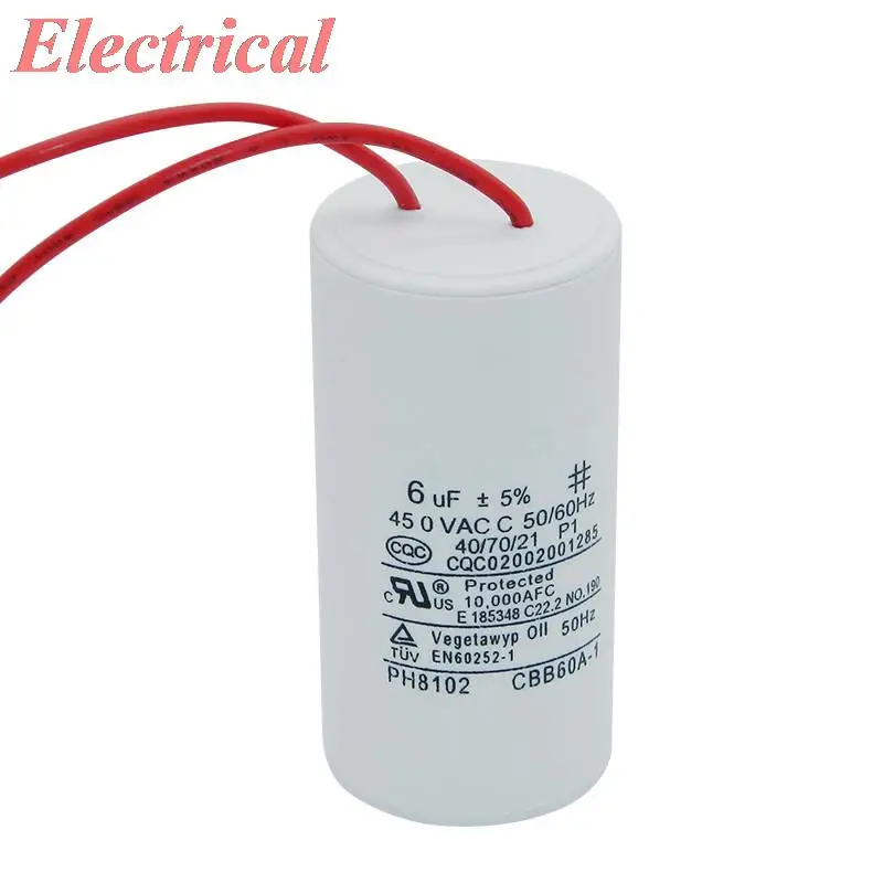 1pc Starting Capacity Of Washing Machine AC 450V 50/60Hz Polypropylene Film Motor Capacitor 4uf 5uf 6uf 10/12/14/15/16/20/25uf