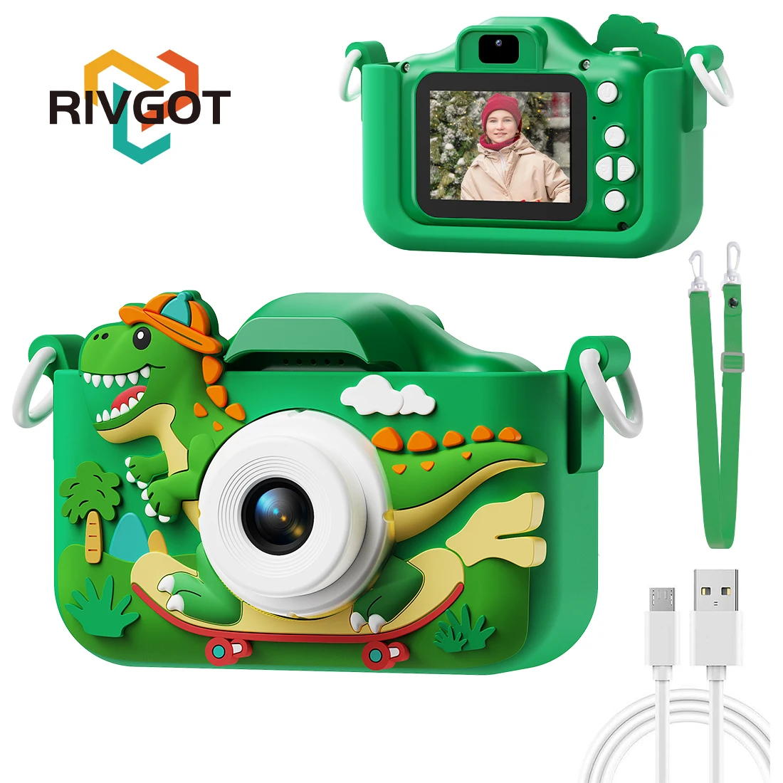 

Детская цифровая камера на тему динозавра, мини-камера HD 1080P, игрушка для видеоблогов и фотографии, идеальный подарок на Рождество или день рождения