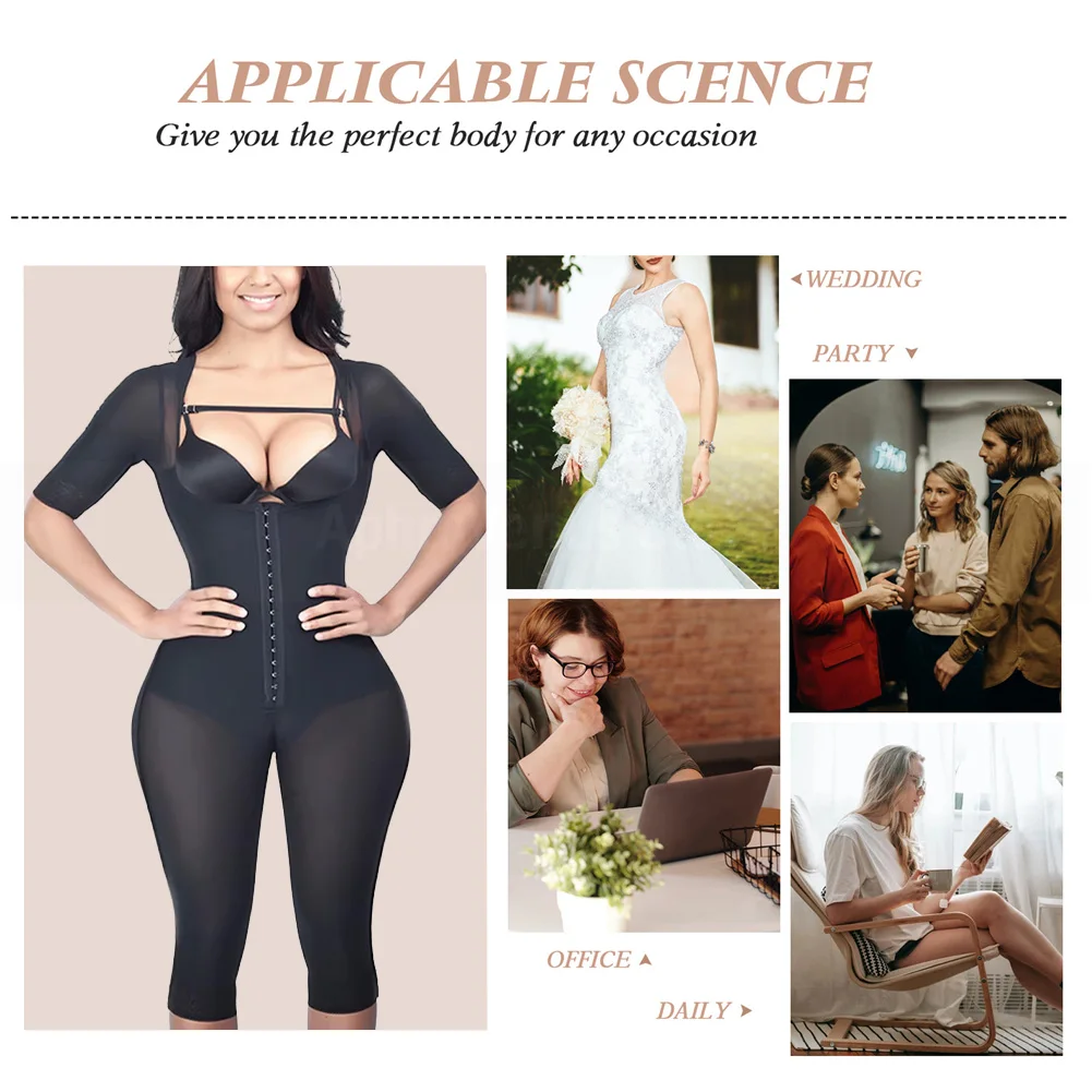 Post-Surgical Long One-Piece Cotton Girdle Full Body Shaper Tummy Control Fajas Colombian Girdle Waist Trainer Flatter Figure