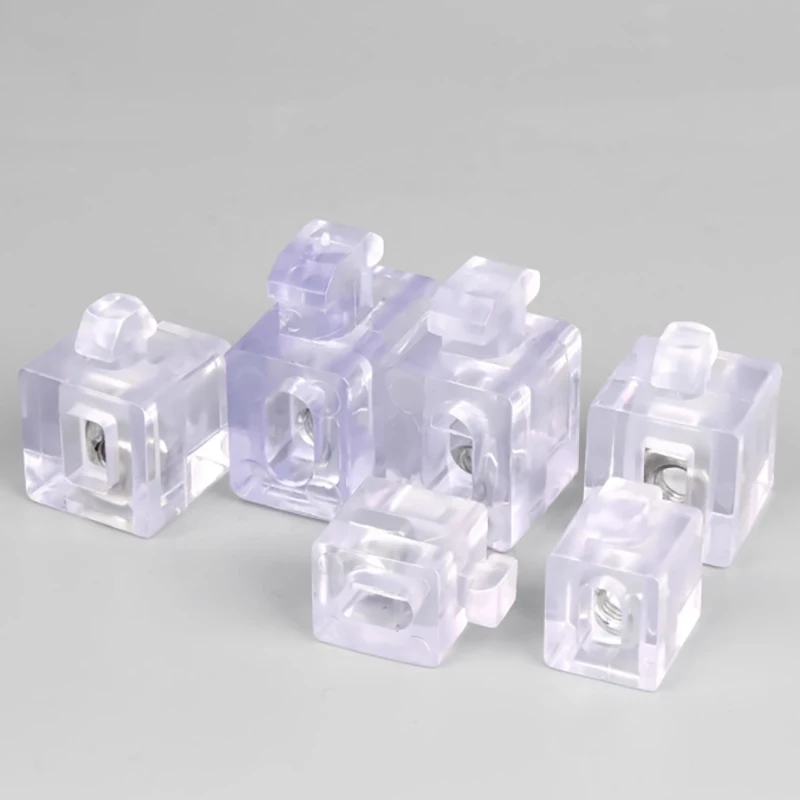 10sets PVC Transparent Spacer Block Connector Mounting 20/30/40/45 Interval Connection Bracket Fastener For Aluminum Profile
