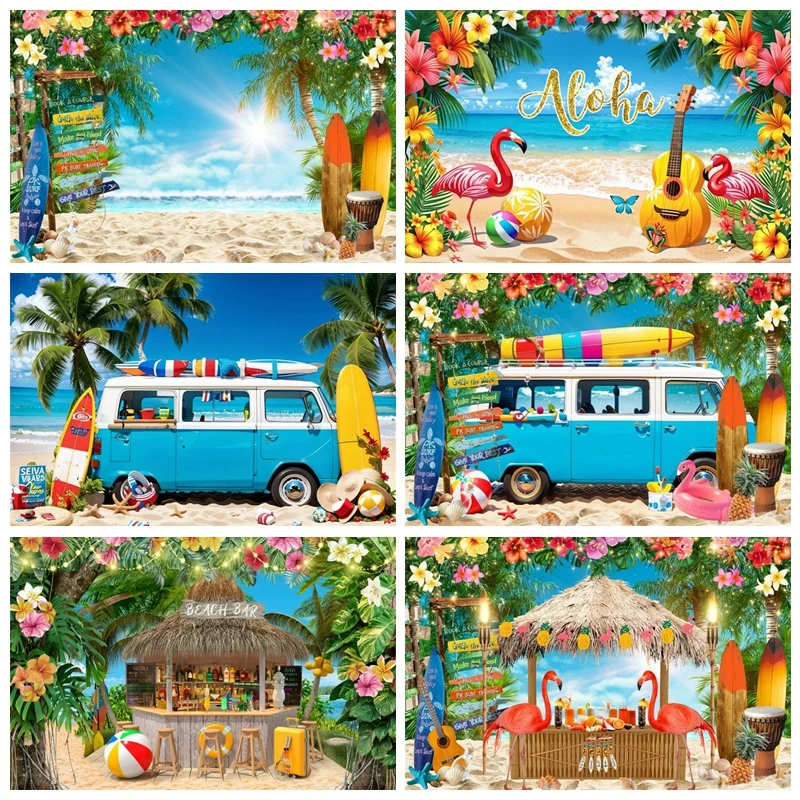 

Hawaii Summer Tropical Seaside Backdrop for Photography Beach Baby Shower Photo Photographic Background Photocall Photo Studio