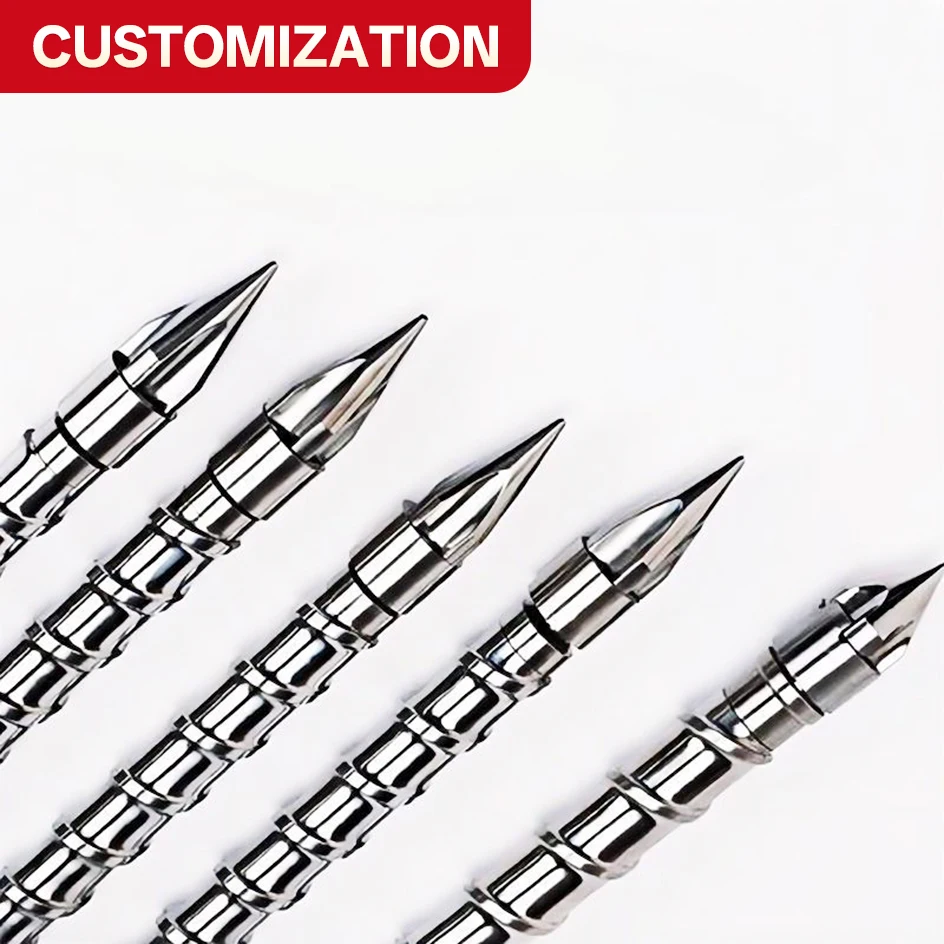 custom Sales Injection Molding Machine Screws Plastic Rubber Machinery Parts High Efficiency Injection Molding Auger screw moq 1