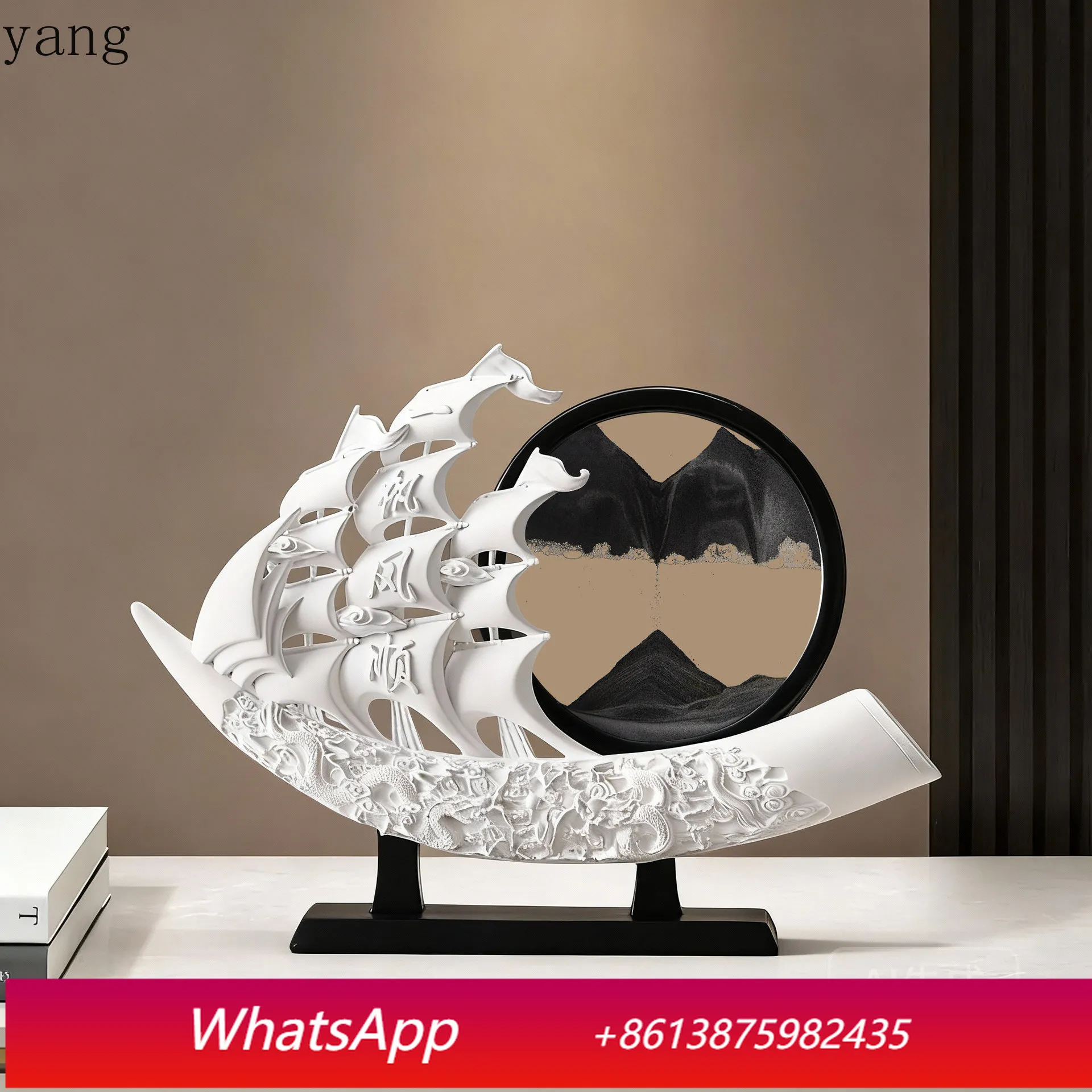CX Modern Minimalist Sailboat Quicksand Ornaments Home Decor Living Room Entrance Crafts Hourglass
