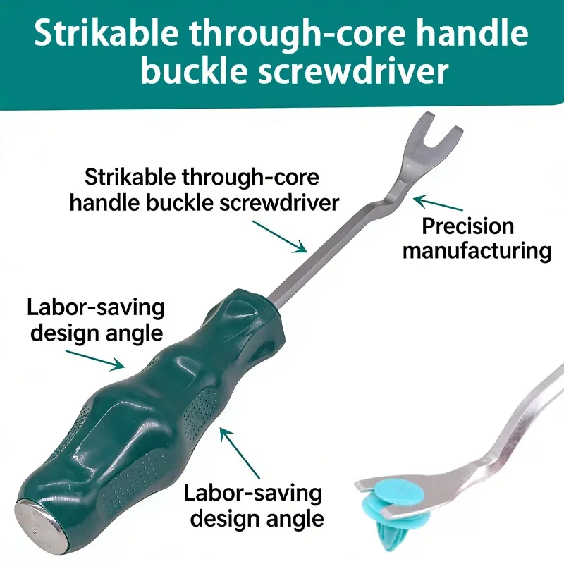 

Инструмент для демонтажа и сборки центральной консоли автомобиля: пластиковый рычаг для снятия панелей, отвертка, клипса для крепления, инструмент для демонтажа аудиосистемы.