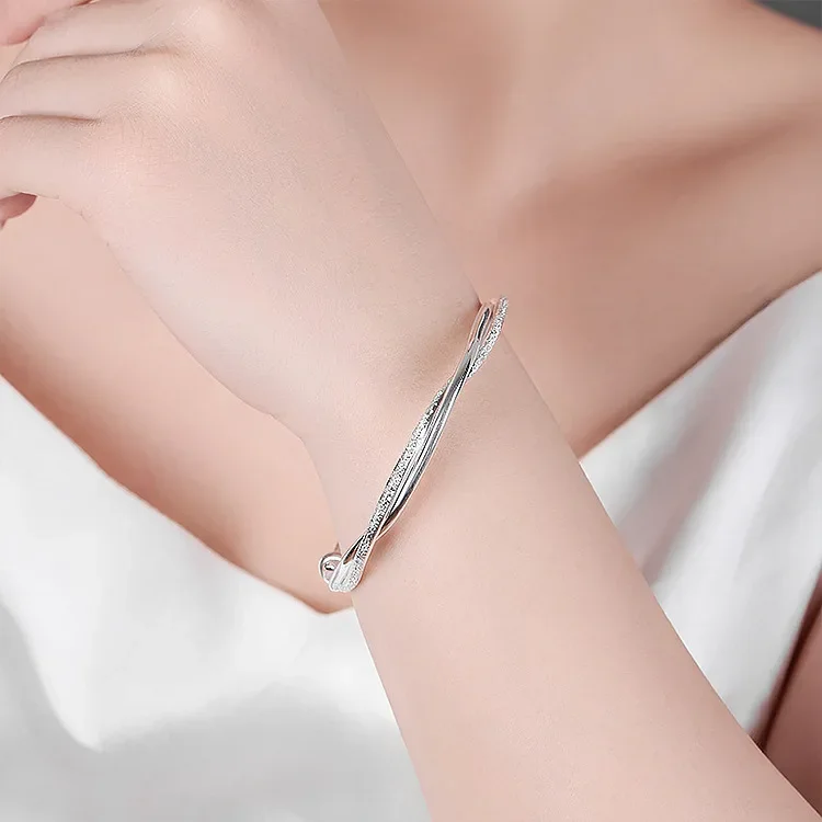 925 sterling silver original pretty weave bracelets Bangles  display picture 1