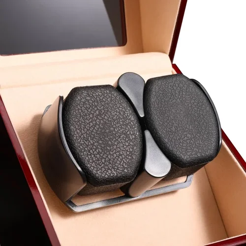 Imagen 2 del producto Embers Luxry-enrollador de reloj individual con batería, agitador de madera, caja de reloj, enrollador automático, caja de almacenamiento de vidrio, Mabuchi Motro