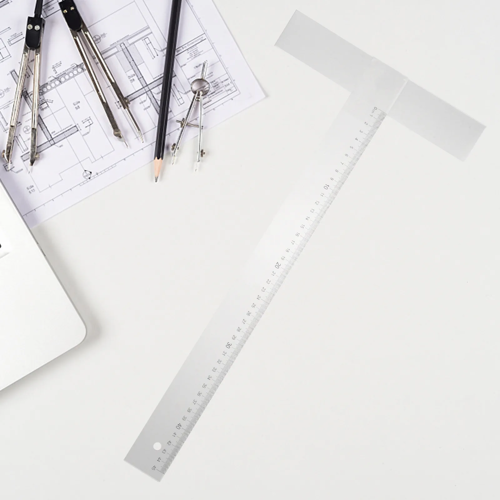 Portable T Ruler Woodworking For Drafting Makers Inch Sturdy Lightweight Measuring Tool Carpenter Edge Guide Parallel