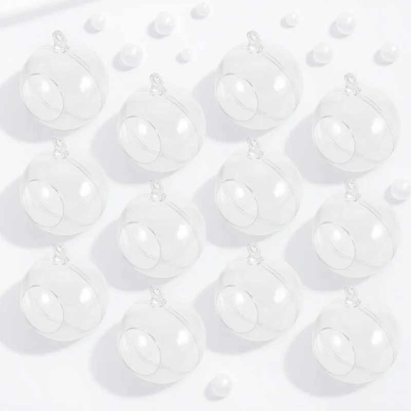 

12Pcs Christmas Hanging Props Clear Ball Ornaments Perfect for Festive Atmosphere Decor Christmas Tree Hanging Ball