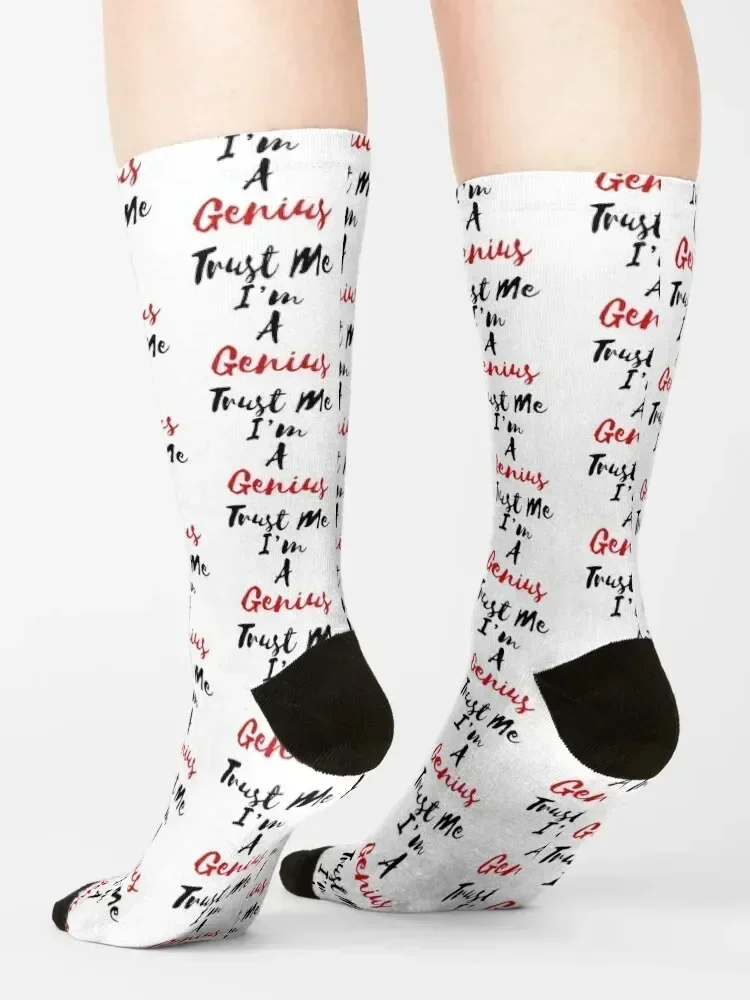 ثق بي، جوارب I'm A Genius Socks الفاخرة المضادة للانزلاق كروسفيت للرجال والنساء