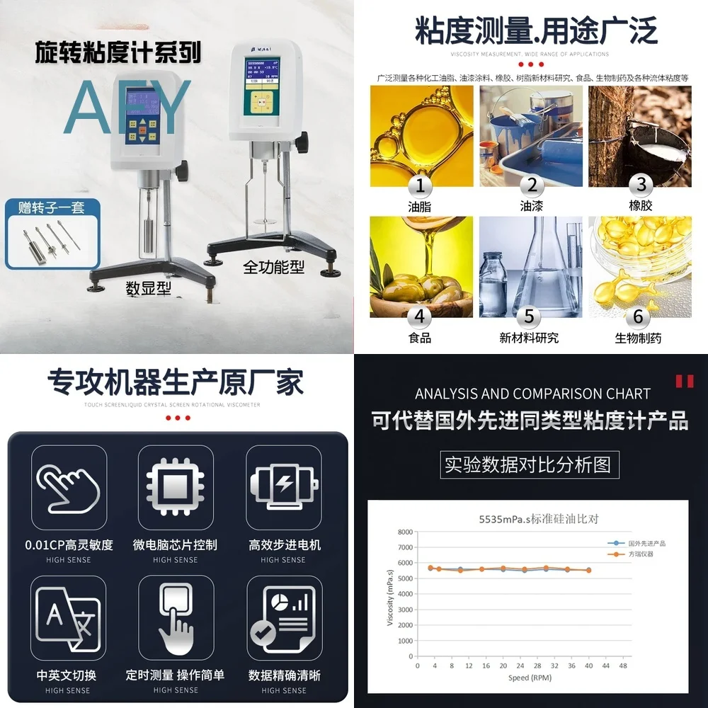 Digital Rotary Viscometer for NDJ-5S NDJ-8S NDJ-9S Lab Coating Glue Testing Equipment Viscosity Meter Scientific Measurement