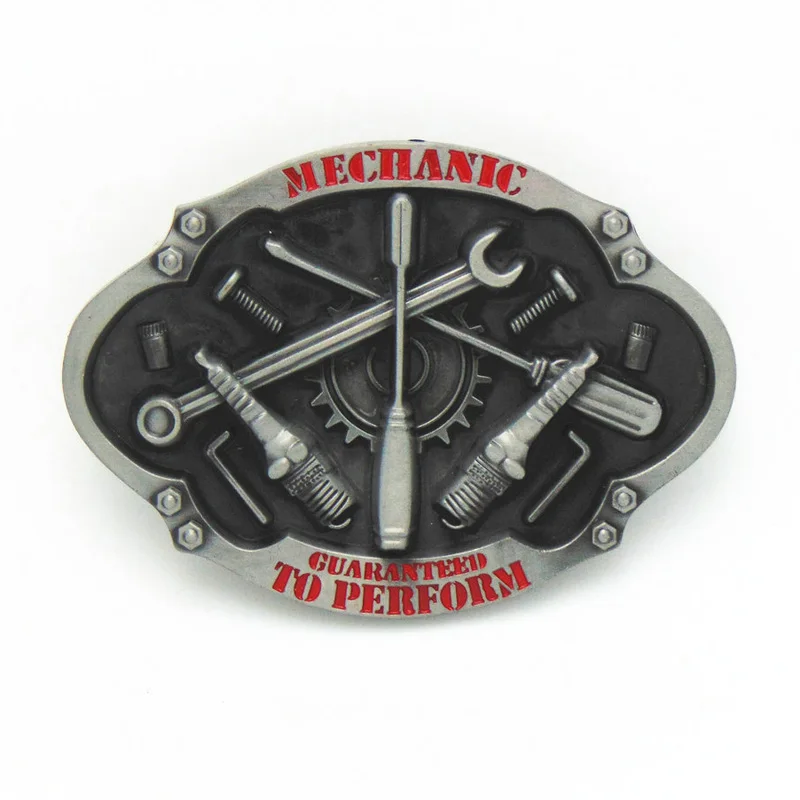 

T-DISOM Men's Belt Buckle Retro Mechanic Tools Design Leather Accessory for Men