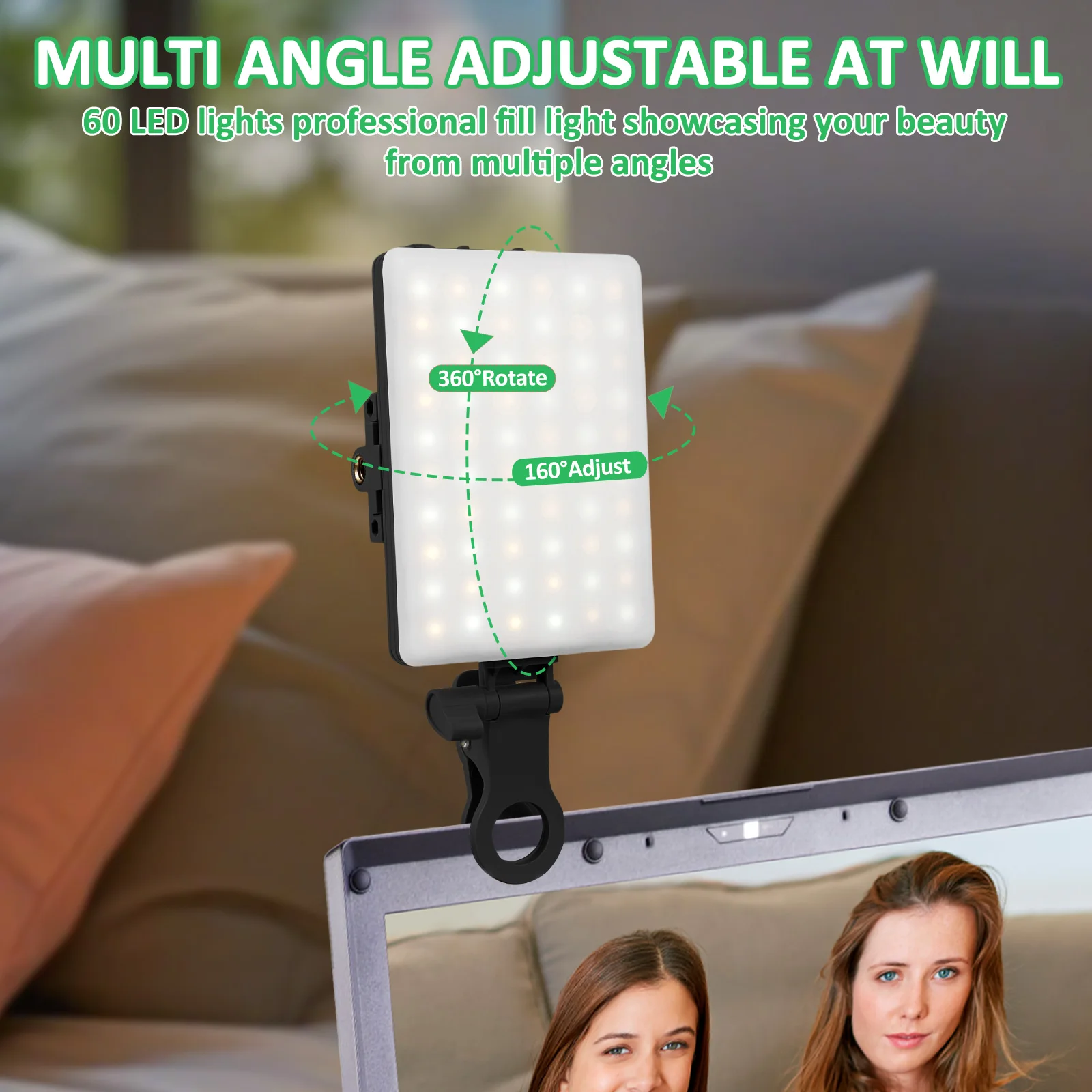 Светодиодный светильник для селфи RGB Светодиодный карманный заполняющий светильник для селфи для телефона, планшета, камеры, фотосъемки, видео с регулируемым зажимом, 3-модный светильник