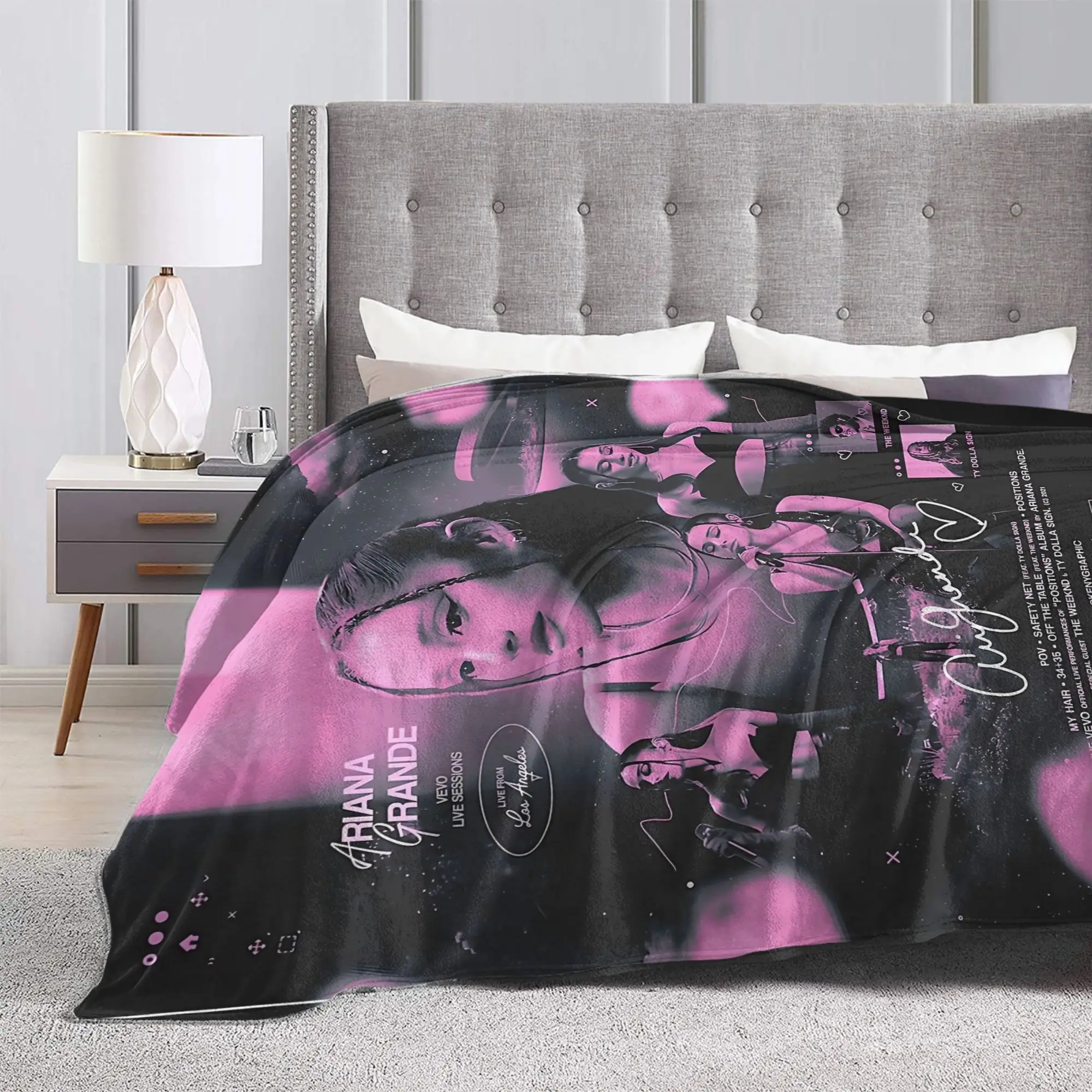 The Best Singer Ariana Blanket Flannel Summer Air Conditioning Grande  R&B Breathable Soft Throw Blanket for Home Travel Quilt
