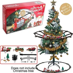 Christmas Train Lighting Music Electric Train Set For Christmas Tree Track Car Christmas Decoration Trains Noel Gift Xm