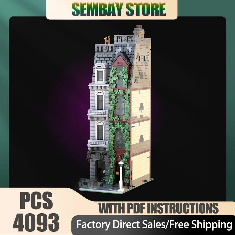 

Modular City Building Moc Building Bricks Modular Narrow Homes-Modular Technology Blocks Christmas DIY Toy Construction Gifts