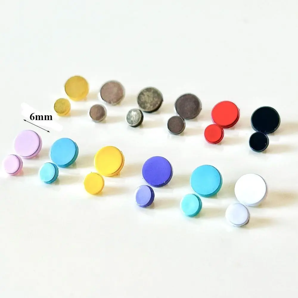 20 個 6 ミリメートル丸頭ボタンミニ金属超小型バックル手作り DIY バックルアクセサリー DIY 人形の服アクセサリー