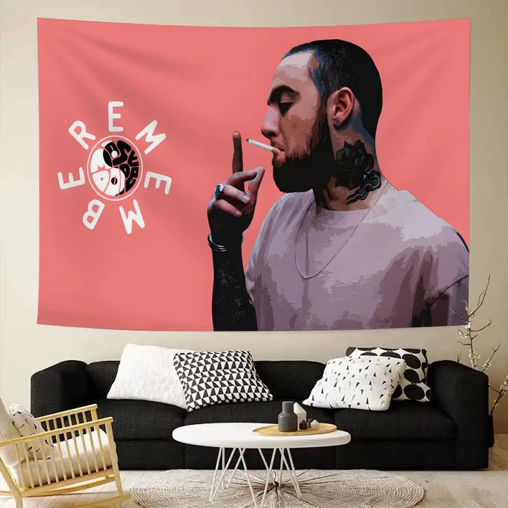 Conscious HipHop Mac MillerS RIP Tapestry House Bedroom Living Bar Garden Microfiber Decoration Background