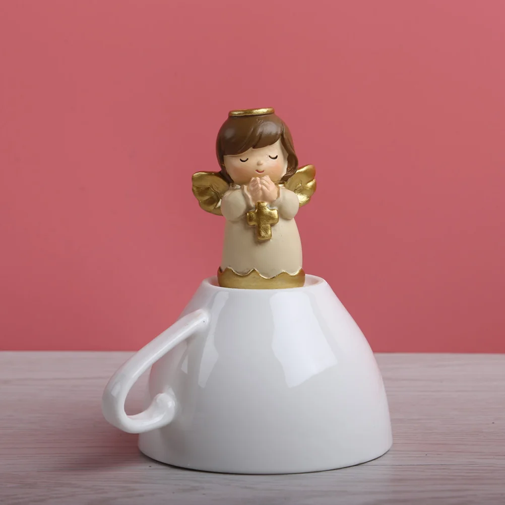 

4Pcs Angel Shape Resin Decorations Golden Color Lovely Adornments Home Party Wedding Birthday Desktop Cake Decoration
