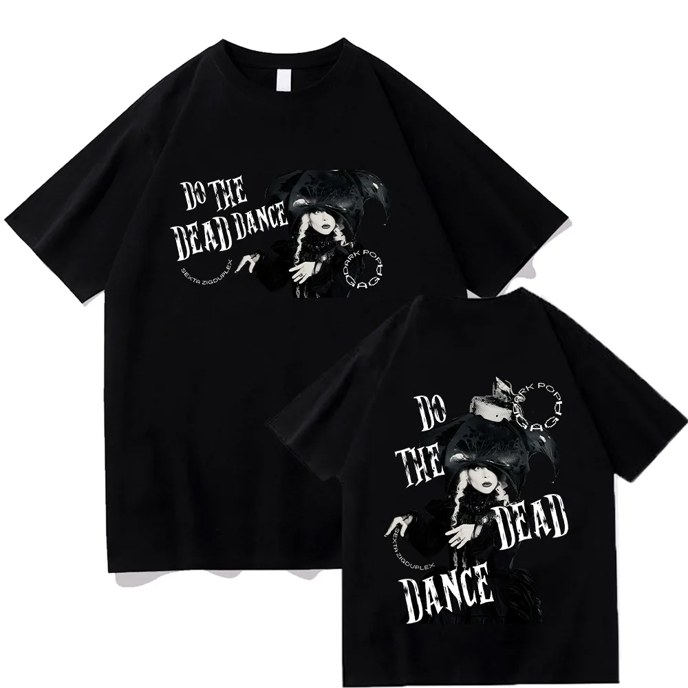 

Футболки Lady Gaga The Dead Dance 2025, модные мужские/женские эстетические хлопковые футболки высокого качества, готическая винтажная футболка с графическим рисунком, тренд