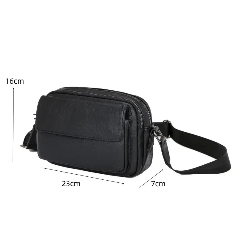 Fashion Crossbody Bags Men Flap Double Layer Shoulder Bag For Men Crossbody Bags Luxury PU Leather Sling Bag Handbags Satchels