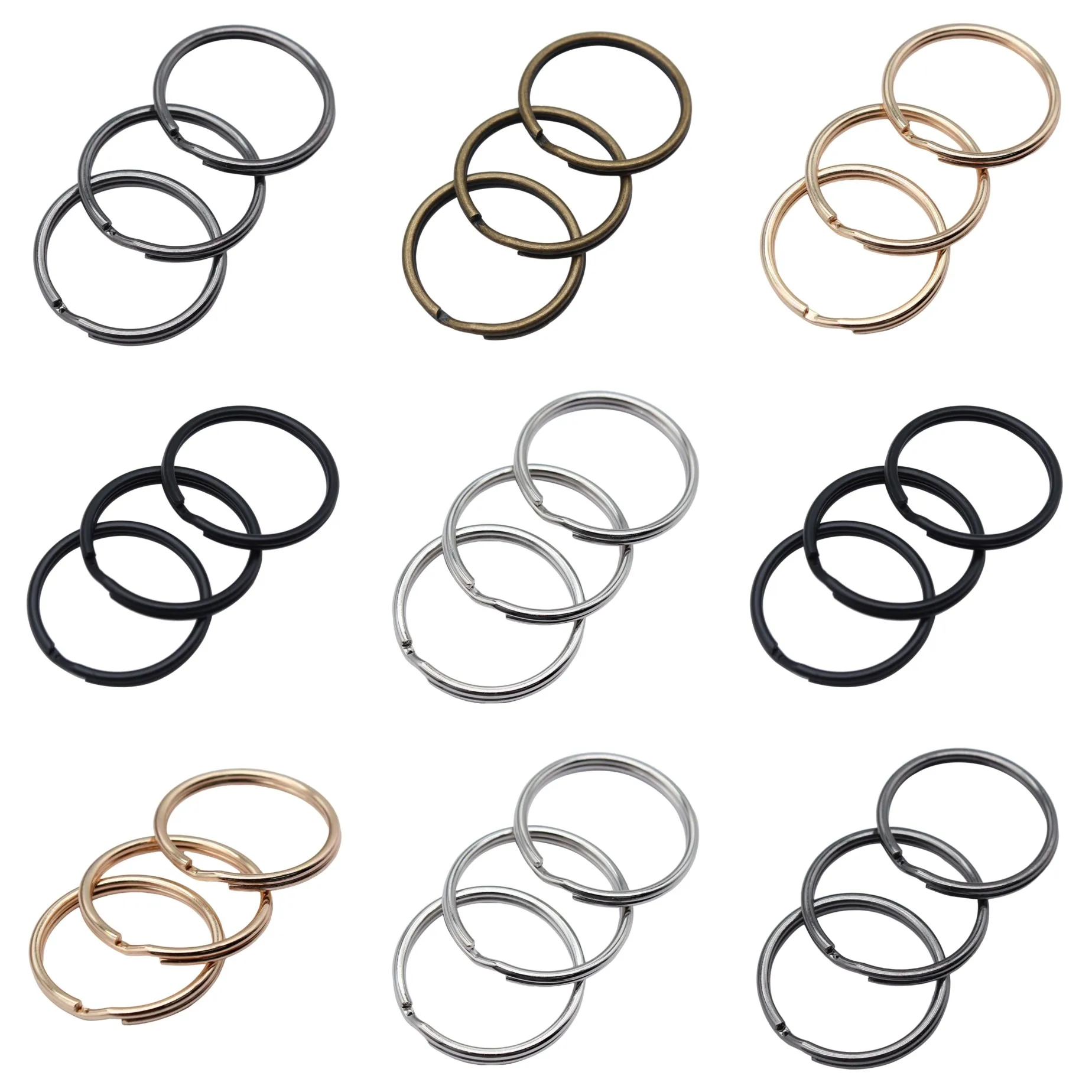 Metal Split Key Ring 15 30mm 4 Sizes 6 Colors Findings For DIY Bracelet Necklace Jewelry Making Supplies