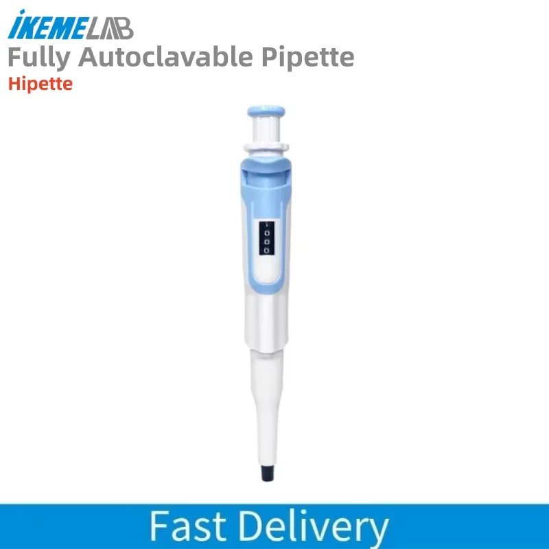 

IKEME Fully Autoclavable Mechanical Pipette Ultra-light Body Digital Window Single-channel Adjustable MicoPipette Hipette