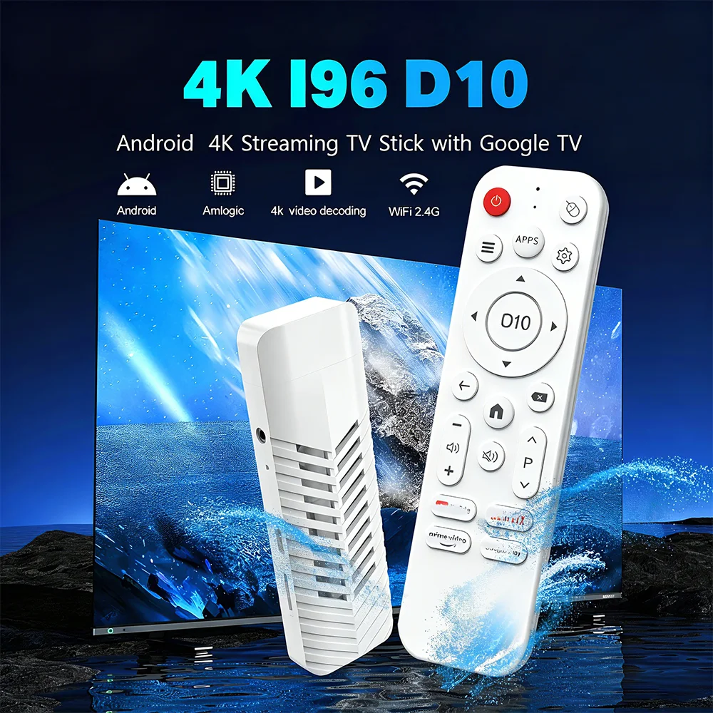 Velec Android 16 Smart TV Stick 16+256GB 8K H.265 Decoding Quad-Core Control Remoto por Voz Dual WiFi Reproductor Multimedia para Netflix
