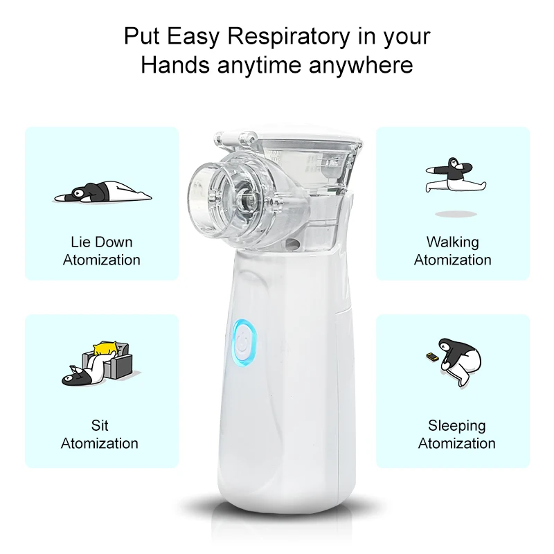 Aique Mesh Nebulizer Tracheitis Handheld Portable Autoclean Inhale Atomizer Silent Inhaler Nebuliser Asthma For Adult Kids Child