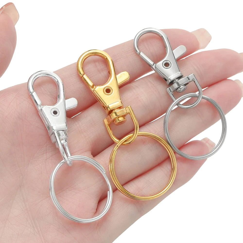 50pcs Swivel Snap Hooks with Key Rings