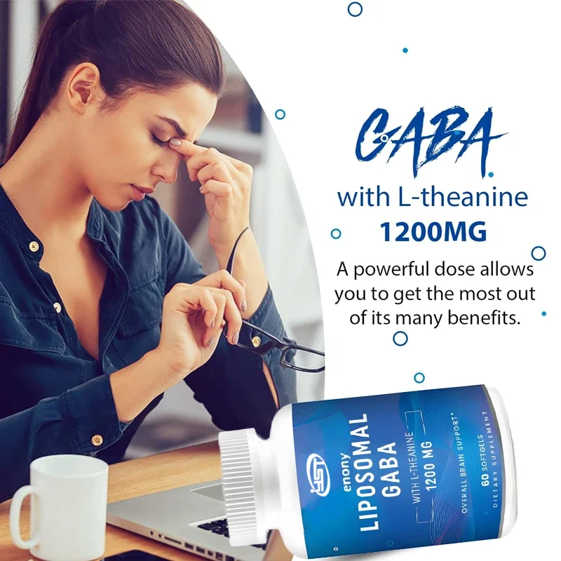 GABA contains high concentration theanine supplement 1200mg high bioavailability liposome adult 60 capsules