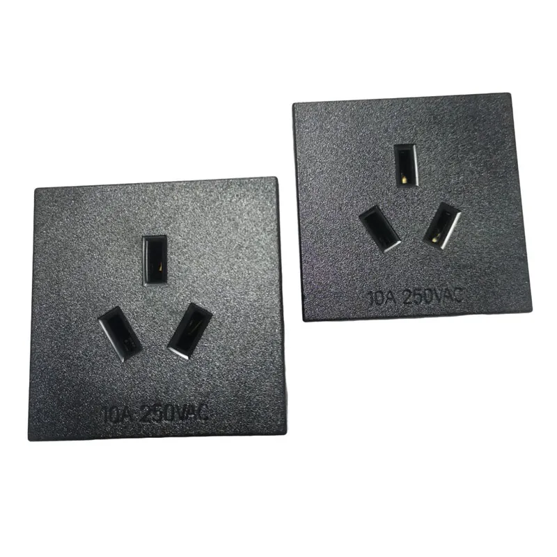 Black AC Power Socket Australian socket Australia New Zealand Electrical Socket Plug Square industrial socket Plug 10A 250V