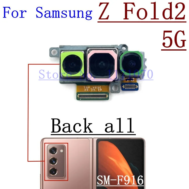 For Samsung Galaxy Z Fold Fold2 Fold3 Fold4 5G Rear Facing Selfie Big Back Main Camera Module Ribbon Flex Cable Parts