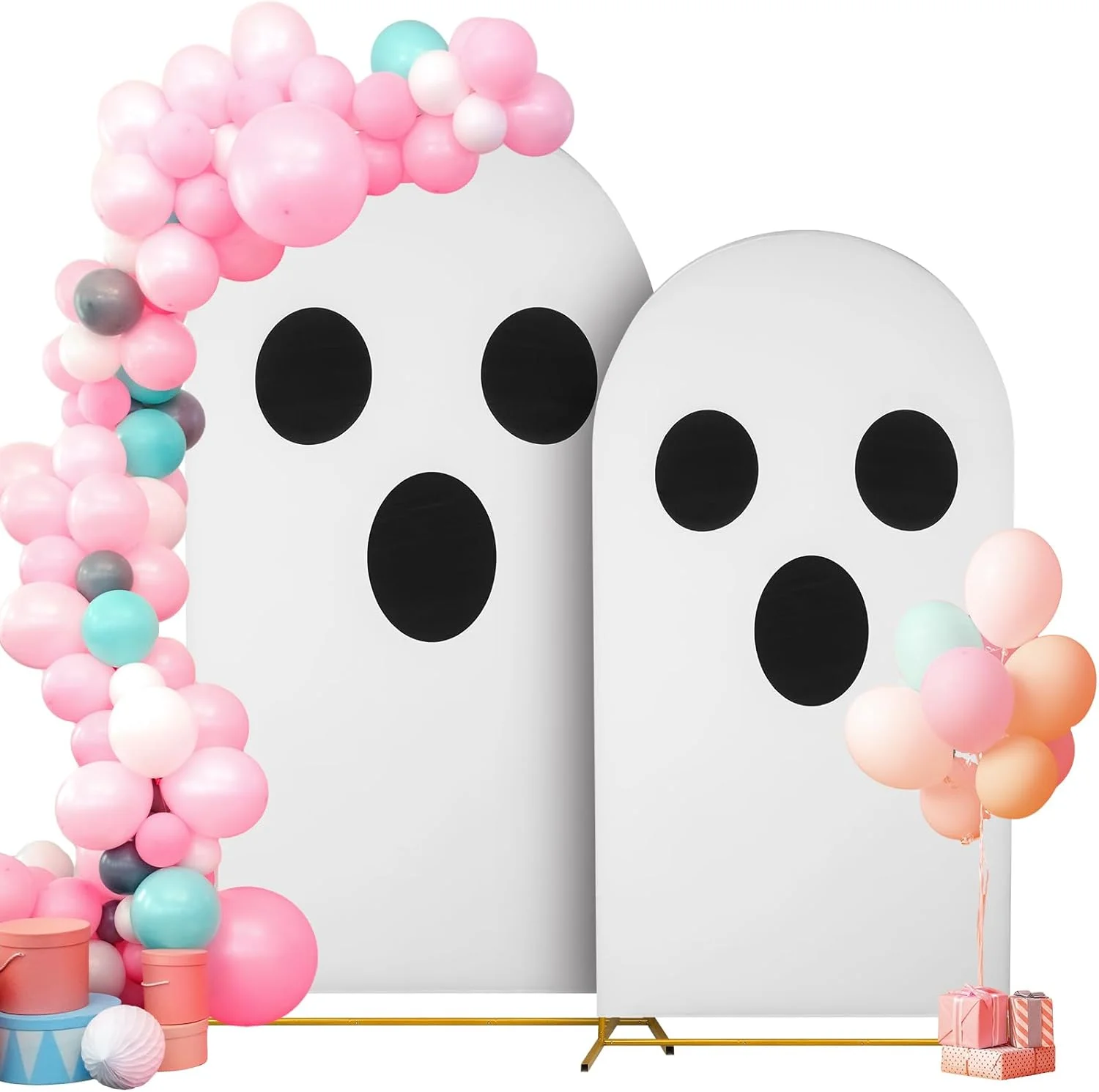 Copertine per fondale ad arco fantasma per decorazioni per feste di Halloween Sfondo per feste di Halloween con elastico per decorazioni per baby shower