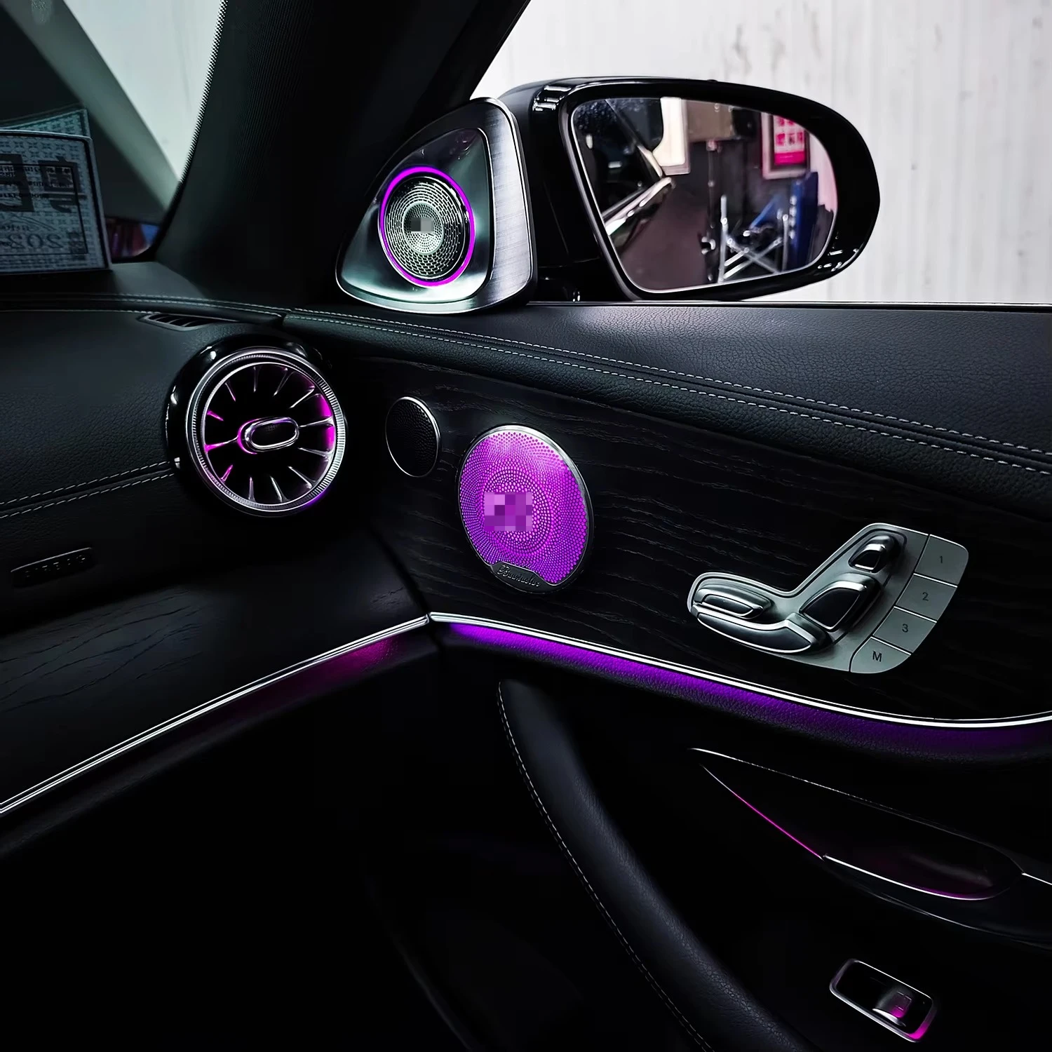 مصنع الجملة W213 طقم الإضاءة المحيطة ل 2016-2023 E-w213 تنفيس الهواء 4D الدورية غطاء مكبر الصوت الباب #4