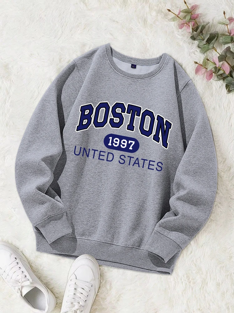 Boston 1997 United States Printing Sweatshirt Men Simple Soft Comfortable Hooded Street Fashion Hoodie Autumn Casual Tops Male