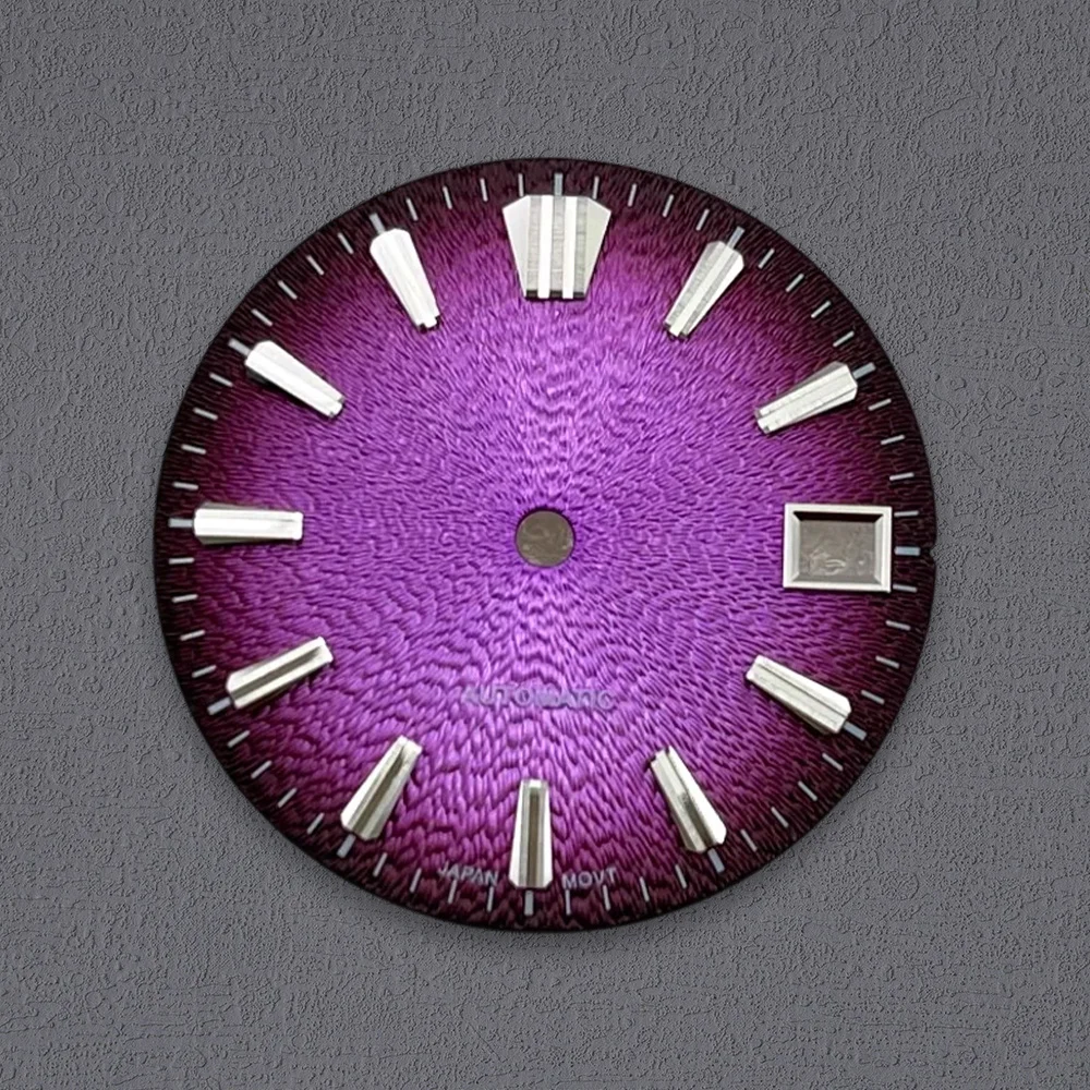 NH35 Dial 28.5mm S Dial Gradient Purple Dial For NH35 Movement No Luminous Watch Dials Hands Case Accessories Repair Tools