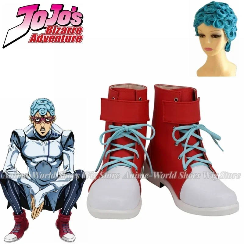Ghiaccio Shoes Cosplay Bizarre Adventure Ghiaccio Cosplay Boots Red Shoes Custom Made for Unisex