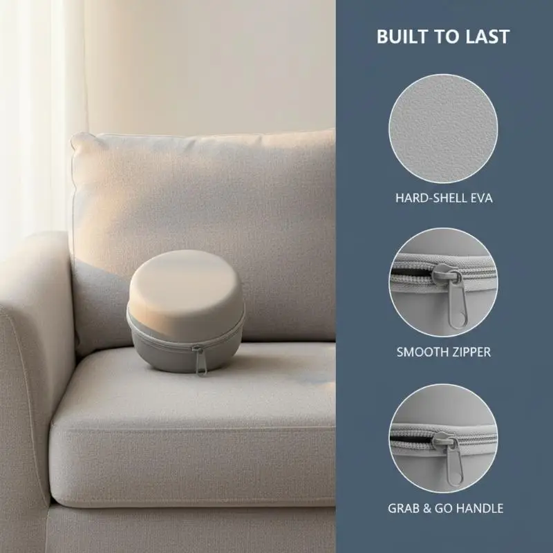 @*U Shape EVA Hard Pillow Storage Box with Neck Bag Portable Cervical Pillowcase for Airplane Long Flights